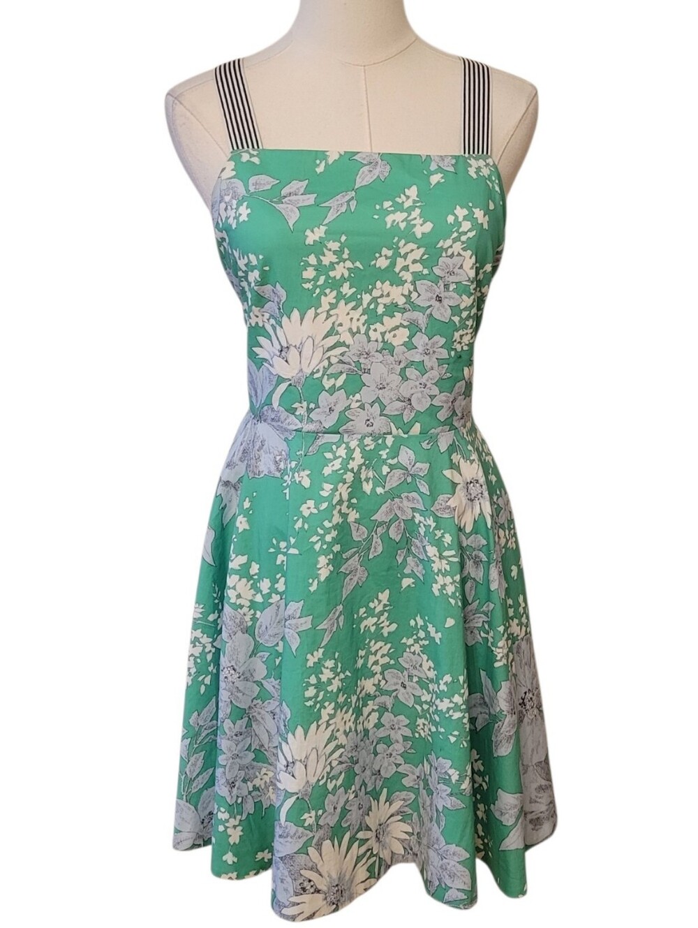 Tuckernuck Lila Green & Blue Floral‎ Apron Pinafore Dress Size Small